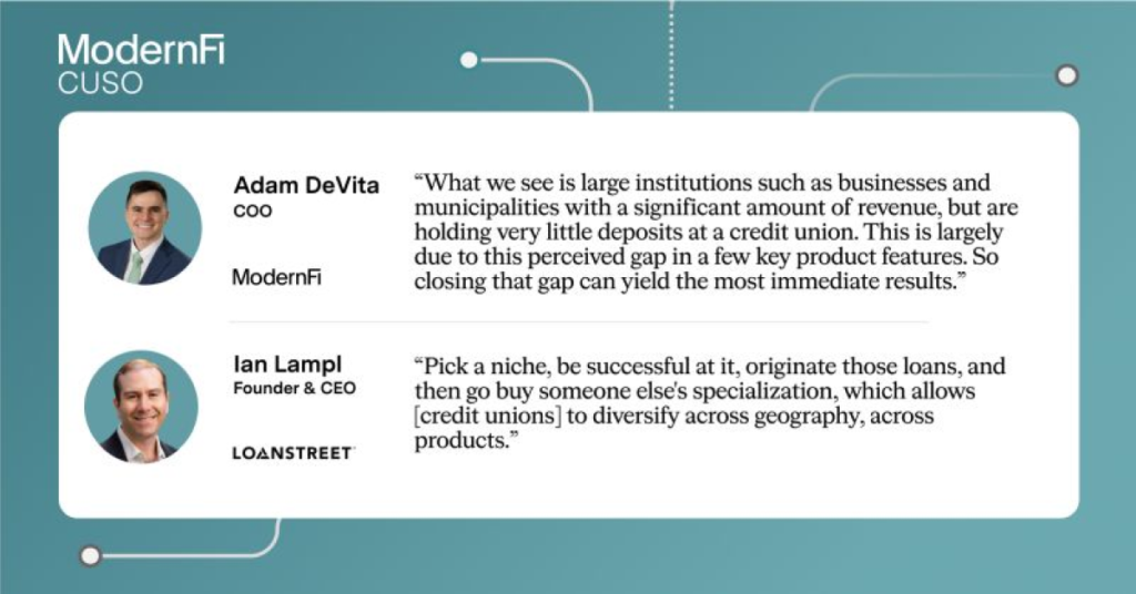 A slide showing discussion quotes from the two discussion participants